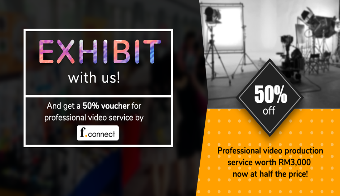 50% discount for promotional videos by f.connect banner